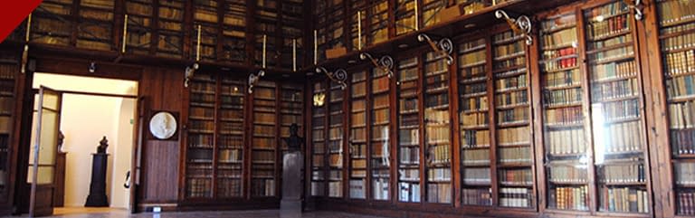 La Sala Grande dell'Accademia custode del fondo librario antico